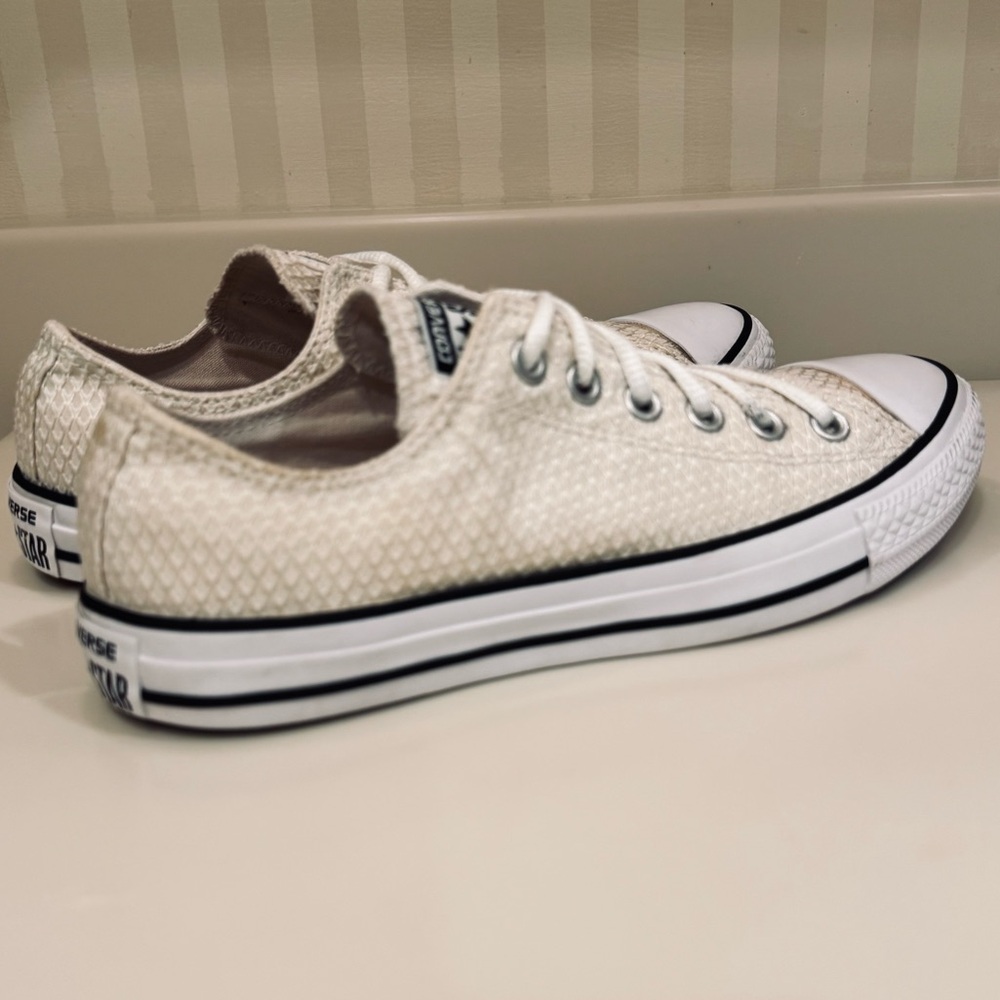 Converse Cream Waffle Print Textile Sneakers - Picture 10 of 16